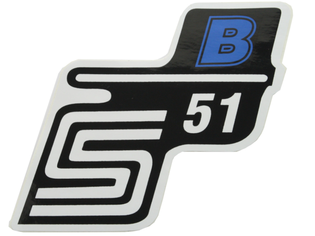 Aufkleber Sticker mit Schriftzug "S51 B" blau