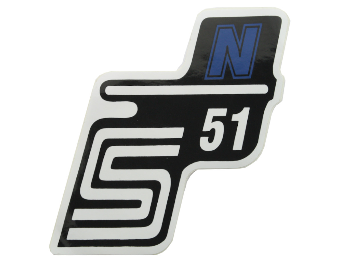 Aufkleber Sticker mit Schriftzug "S51 N" blau