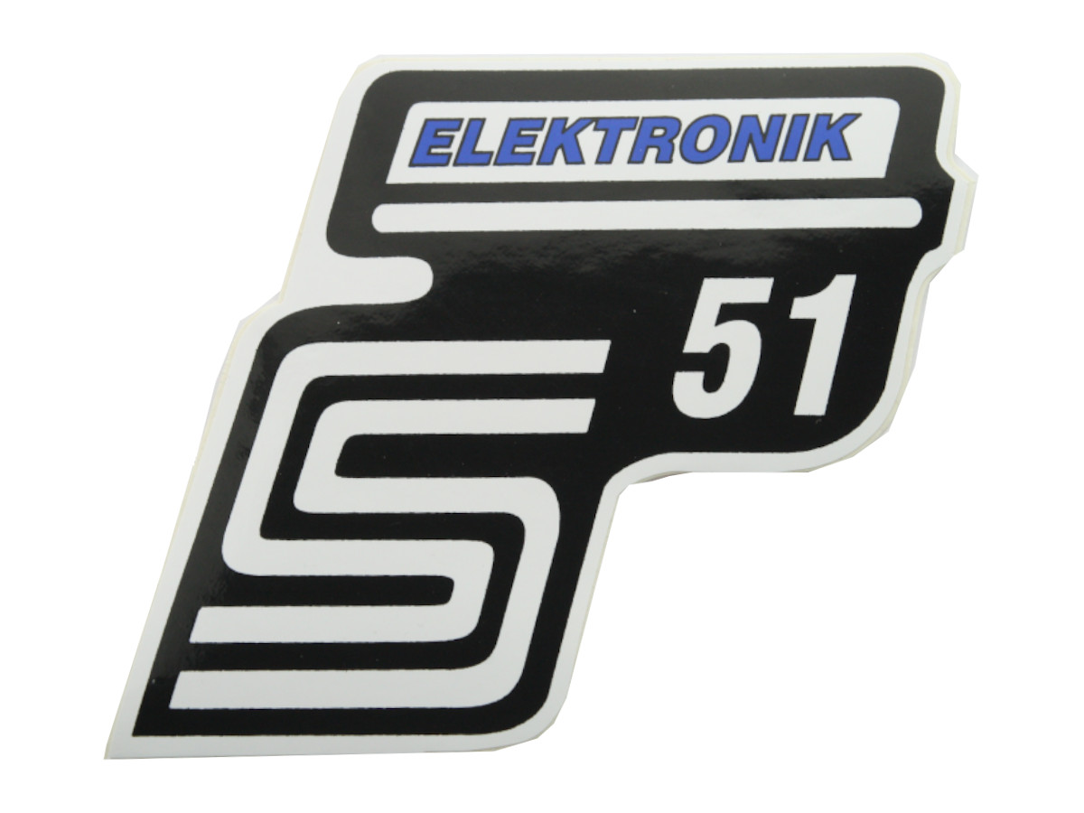 Aufkleber Sticker mit Schriftzug "S51 ELEKTRONIK" blau