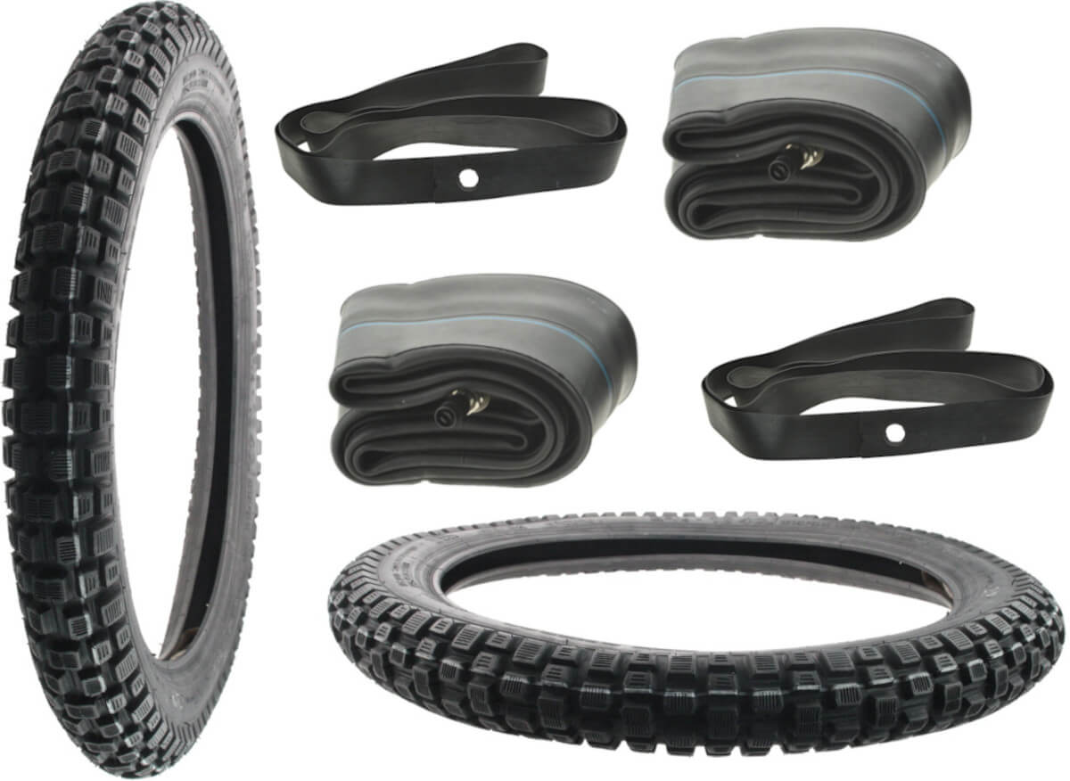 Set-Vee-Rubber-Reifen-mit-Schlauch-Felgenband-Simson-S51-S50-KR51-Cross-Enduro-tire-inner-tube 
